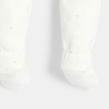 بيجاما مخملية للطفلة الرضيعة عليها رسم ظبي أبيض لامع